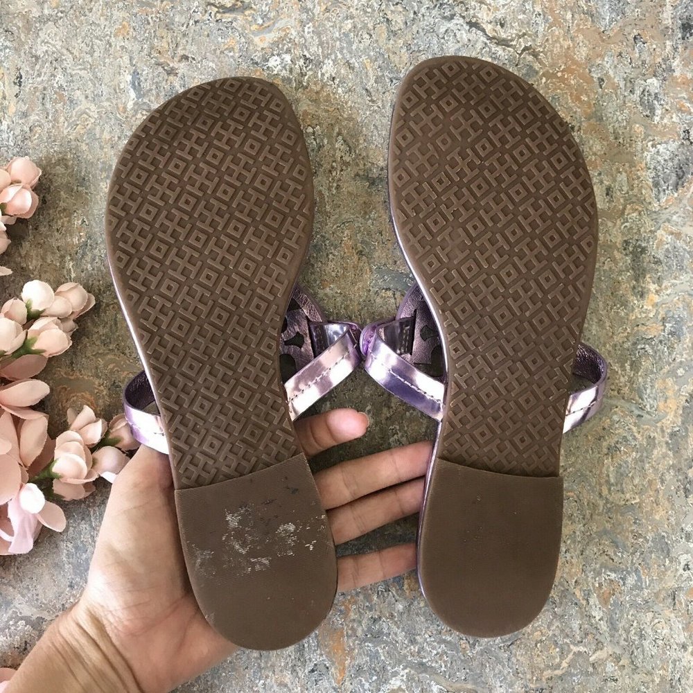 Tory Burch Miller Sandals Rose Gold Shoes - Picture 5 of 6